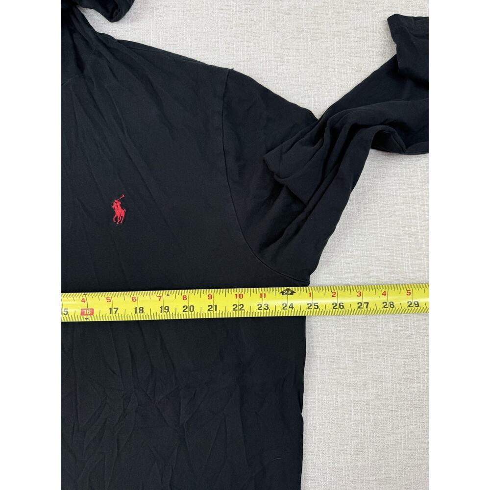 Polo Ralph Lauren Hoodie T Shirt Men’s XL Black Long Sleeve Pony Cotton Peru - Picture 8 of 9
